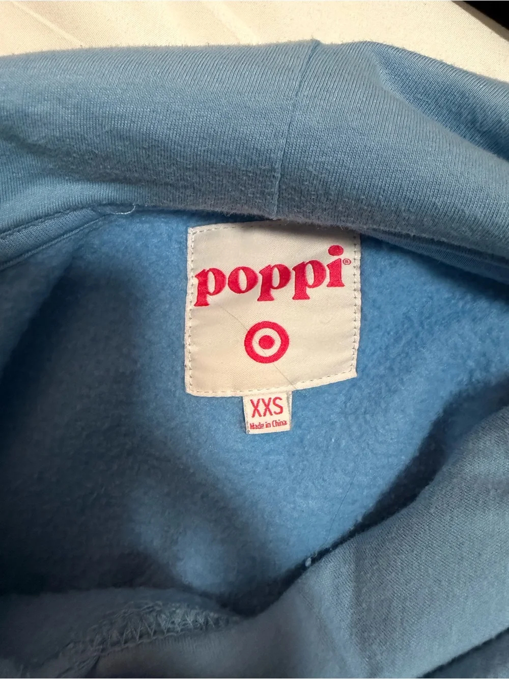 Poppi Light Blue Pullover Hoodie with Kangaroo Pocket - Picture 3 of 3